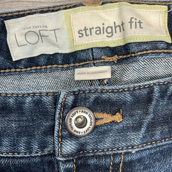 Ann Taylor Loft Straight Fit Denim Jeans 12 - Picture 11 of 16
